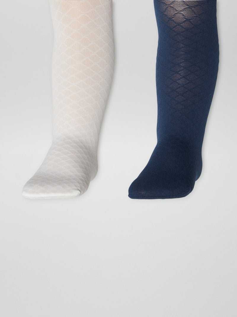 Confezione da 2 paia di collant leggeri fantasia BLU - Kiabi