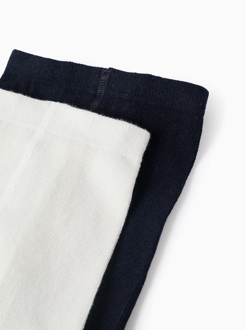 Confezione da 2 paia di collant lisci/con motivo - Kiabi