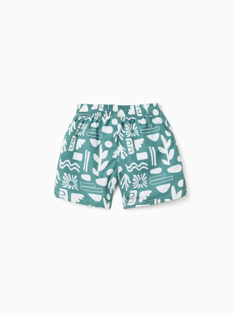 Confezione da 2 pantaloncini da bagno liscio/stampato con coulisse Verde scuro - Kiabi