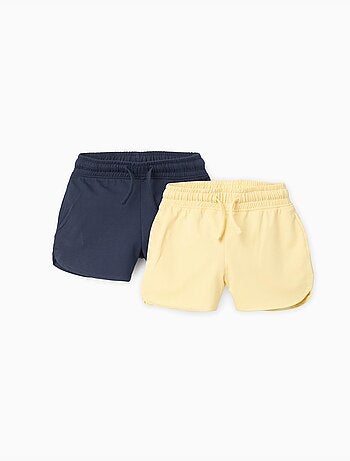 Confezione da 2 pantaloncini in cotone con coulisse