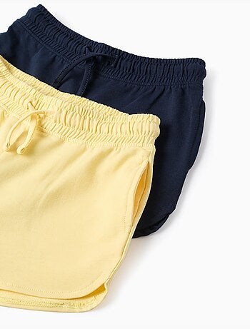 Confezione da 2 pantaloncini in cotone con coulisse