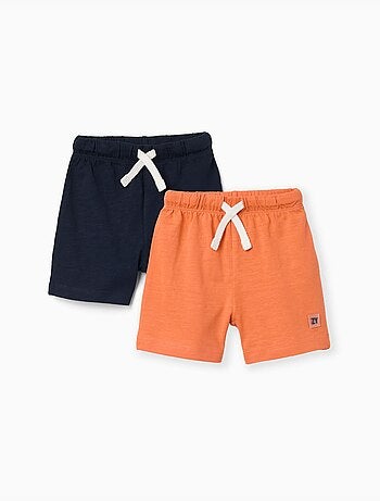 Confezione da 2 pantaloncini in cotone con coulisse