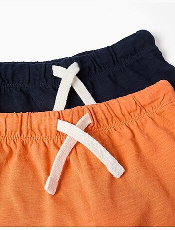 Confezione da 2 pantaloncini in cotone con coulisse