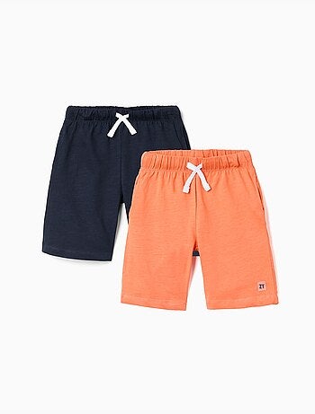 Confezione da 2 pantaloncini in cotone con coulisse