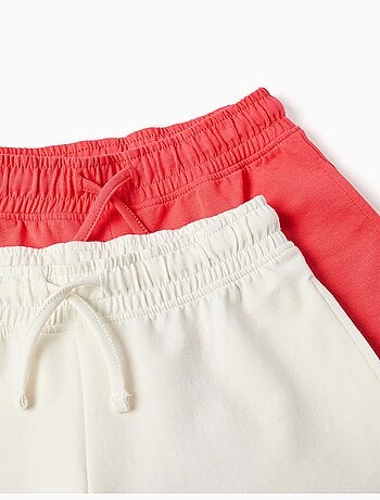 Confezione da 2 pantaloncini in cotone con coulisse