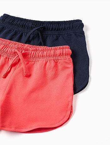 Confezione da 2 pantaloncini in cotone con coulisse