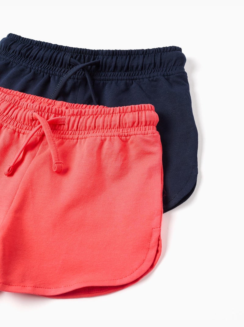 Confezione da 2 pantaloncini in cotone con coulisse Rosa - Kiabi