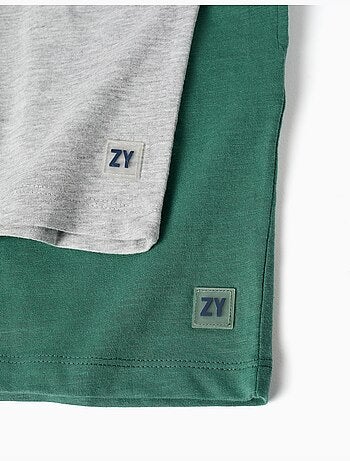 Confezione da 2 pantaloncini in cotone con coulisse