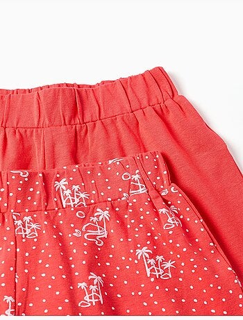 Confezione da 2 pantaloncini in cotone lisci e stampati