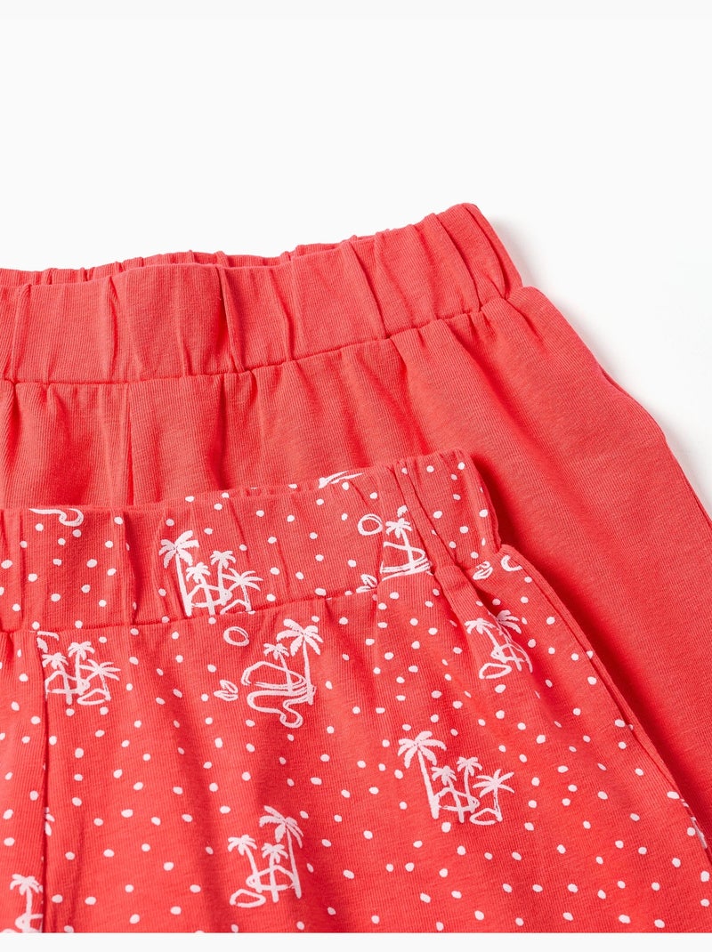 Confezione da 2 pantaloncini in cotone lisci e stampati Rosa - Kiabi
