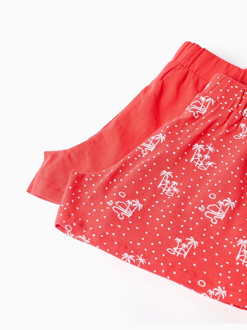 Confezione da 2 pantaloncini in cotone lisci e stampati Rosa - Kiabi
