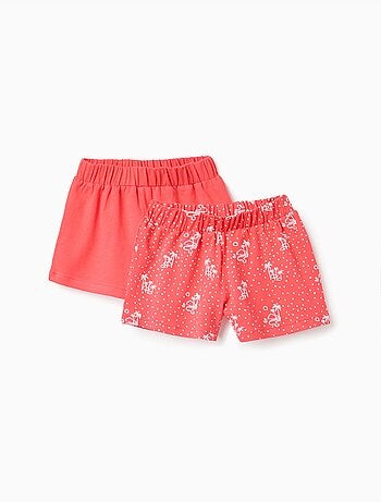 Confezione da 2 pantaloncini in cotone lisci e stampati