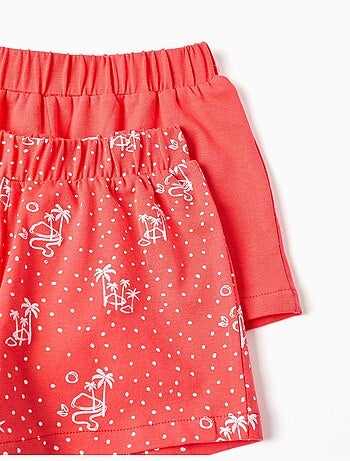 Confezione da 2 pantaloncini in cotone lisci e stampati