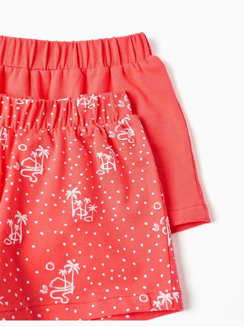 Confezione da 2 pantaloncini in cotone lisci e stampati Rosa - Kiabi