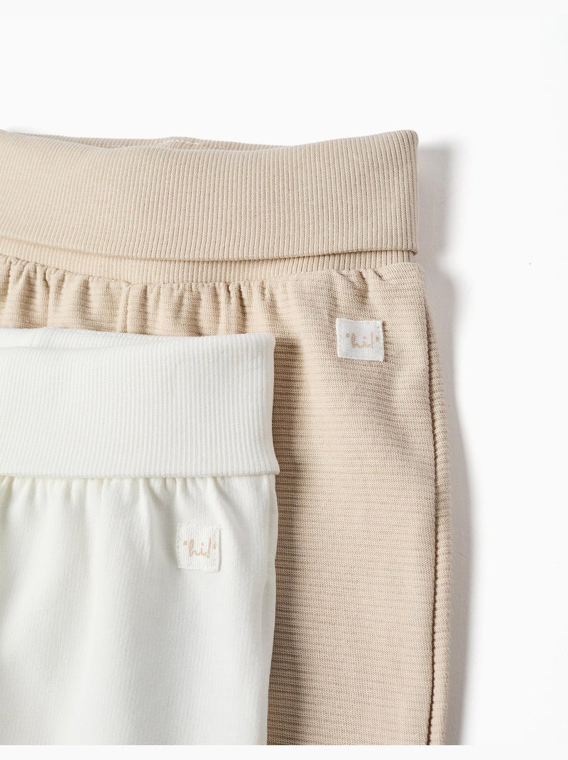 Confezione da 2 pantaloni in cotone lisci/a coste Grigio chiaro - Kiabi