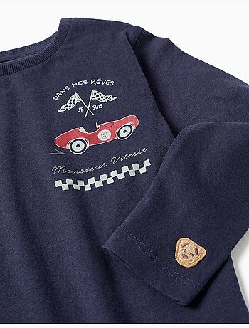 Confezione da 2 pigiama lunghi in cotone con stampe di auto