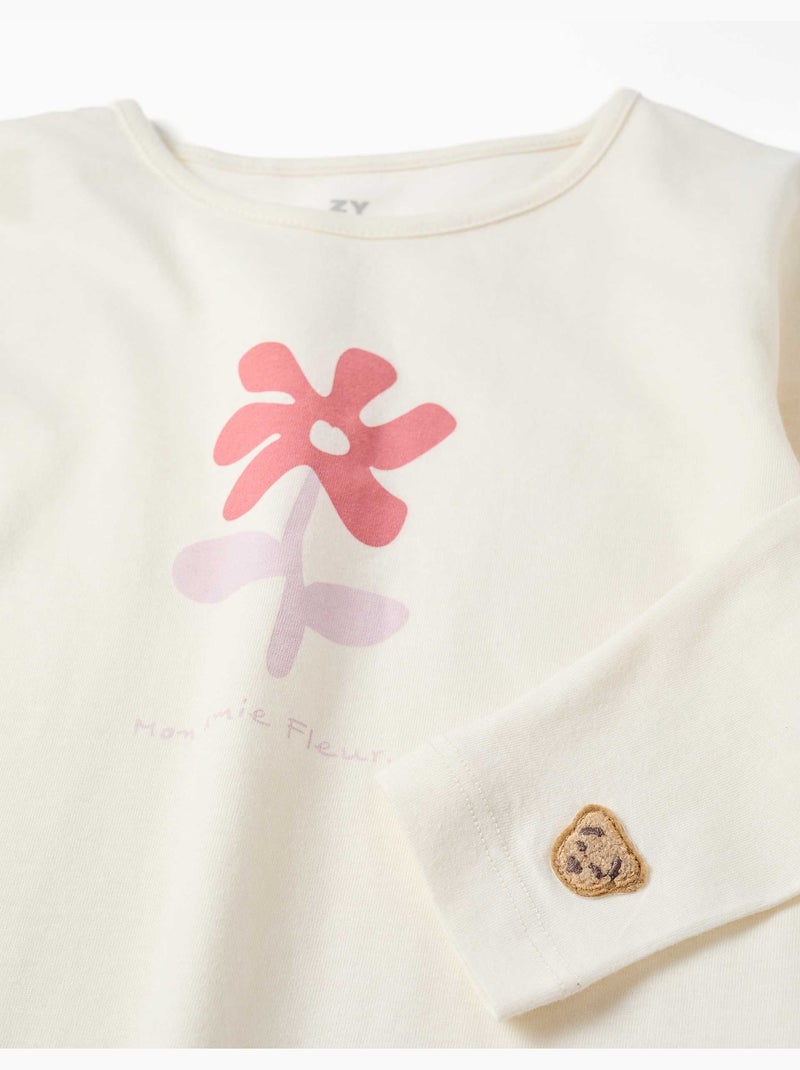 Confezione da 2 pigiama lunghi in cotone con stampe floreali Bianco Rosa - Kiabi
