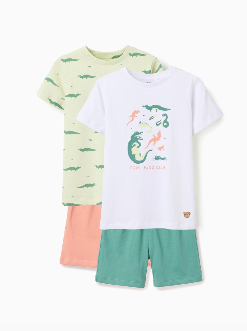Confezione da 2 pigiami corti in cotone con stampe di alligatore Multicolore - Kiabi