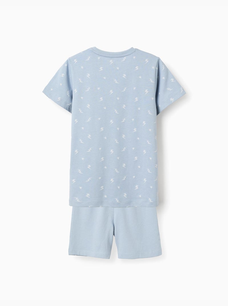 Confezione da 2 pigiami corti/lunghi in cotone con stampe Blu Bianco - Kiabi