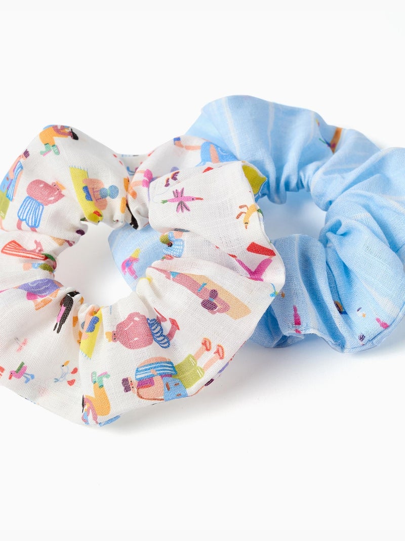Confezione da 2 scrunchies Carolina Celas x Zippy Blu chiaro - Kiabi