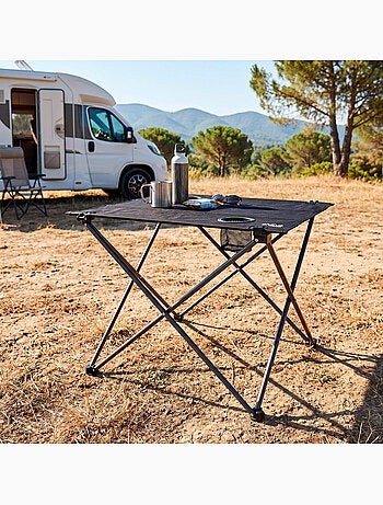 Confezione da 2 sedie da campeggio a righe 48x47x82 cm e tavolo pieghevole 61x50x51 cm