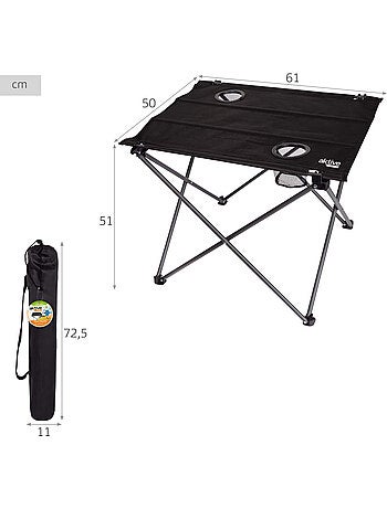 Confezione da 2 sedie da campeggio a righe 48x47x82 cm e tavolo pieghevole 61x50x51 cm