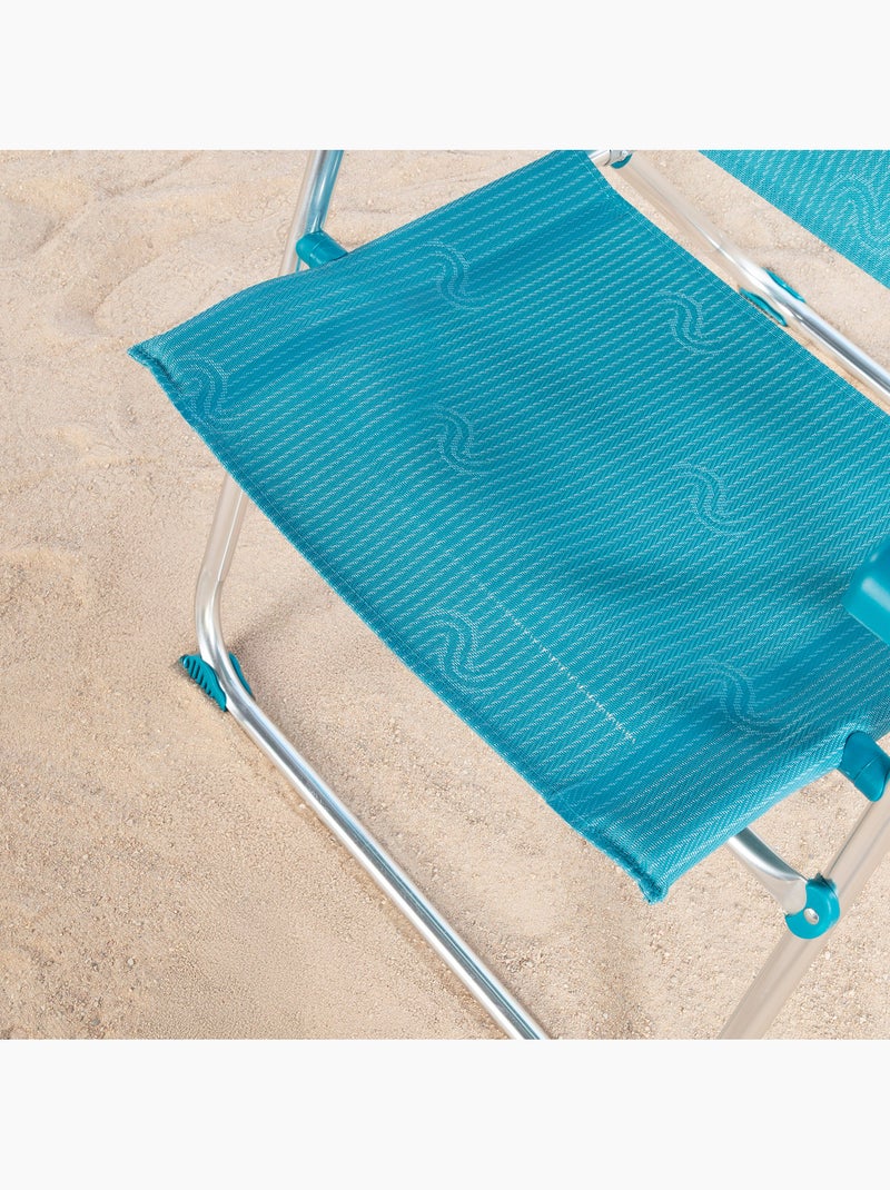 Confezione da 2 sedie da spiaggia alte e multiposizione, 46x67x110 cm,e turchese Turchese - Kiabi