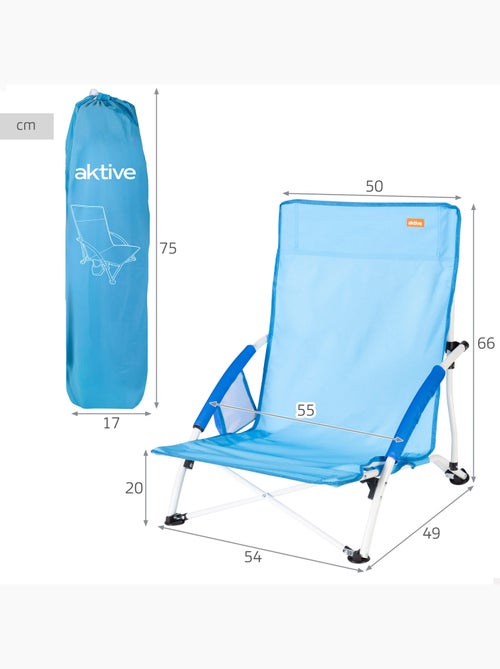 Confezione da 2 sedie da spiaggia basse fisse, 50x49x66 cm, - Kiabi Confezione da 2 sedie da spiaggia basse fisse, 50x49x66 cm, - Kiabi
