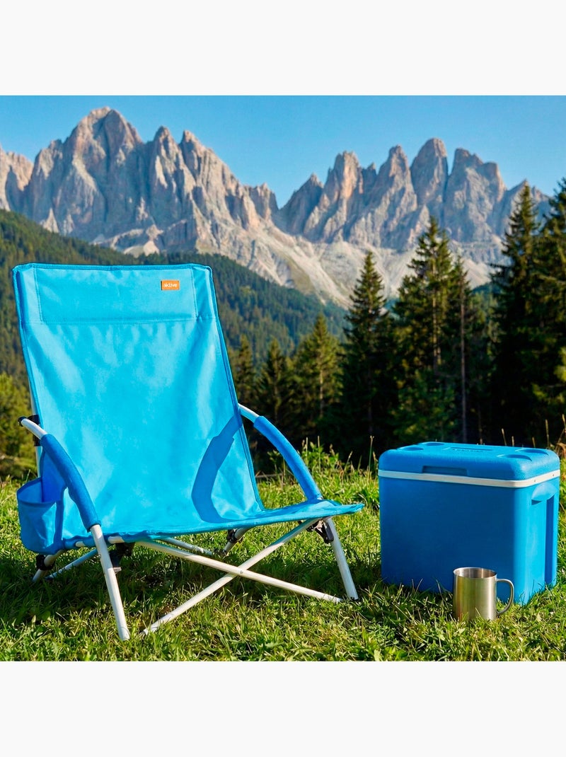 Confezione da 2 sedie da spiaggia basse fisse, 50x49x66 cm, Blu - Kiabi