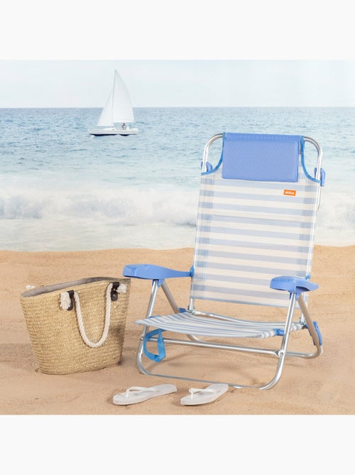 Confezione da 2 sedie da spiaggia basse multiposizione 48x50x80 cm a righe - Kiabi Confezione da 2 sedie da spiaggia basse multiposizione 48x50x80 cm a righe - Kiabi