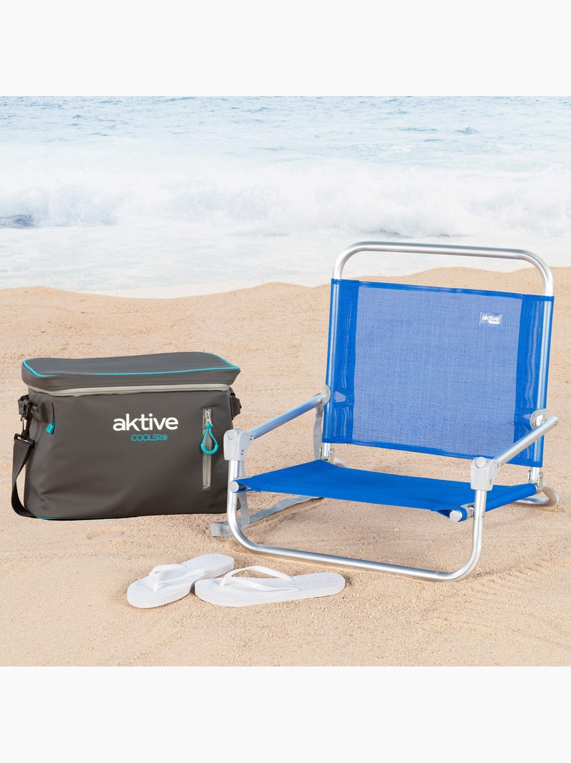 Confezione da 2 sedie da spiaggia blu 46x44x49 cm, ombrellone da 200 cm e borsa termica morbida Blu - Kiabi