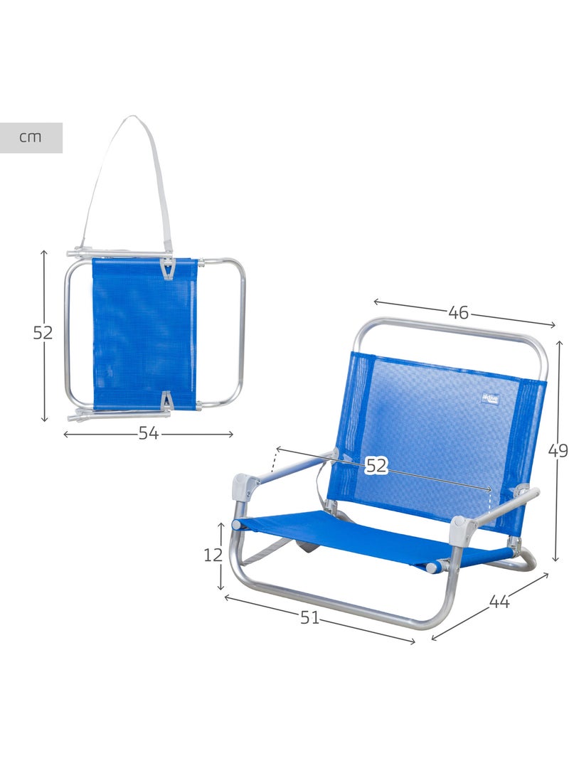 Confezione da 2 sedie da spiaggia blu 46x44x49 cm, ombrellone da 200 cm e borsa termica morbida Blu - Kiabi