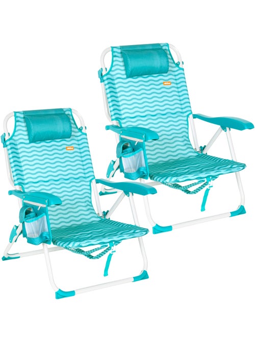 Confezione da 2 sedie da spiaggia multiposizione di medie dimensioni, 48x58x76 cm - Kiabi