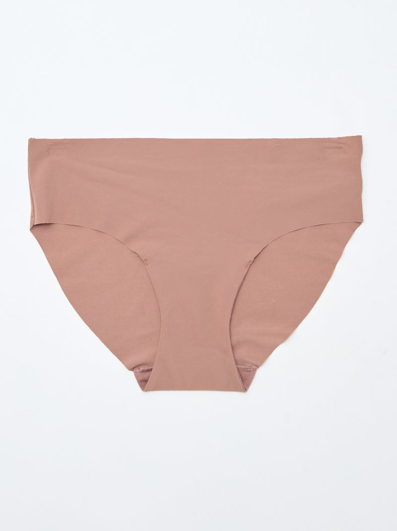 Confezione da 2 slip invisibili in microfibra Marrone - Kiabi