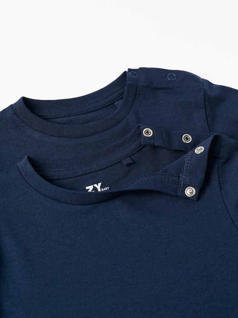 Confezione da 2 T-shirt a manica lunga Blu scuro - Kiabi