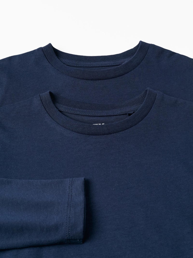 Confezione da 2 T-shirt a manica lunga Blu scuro - Kiabi