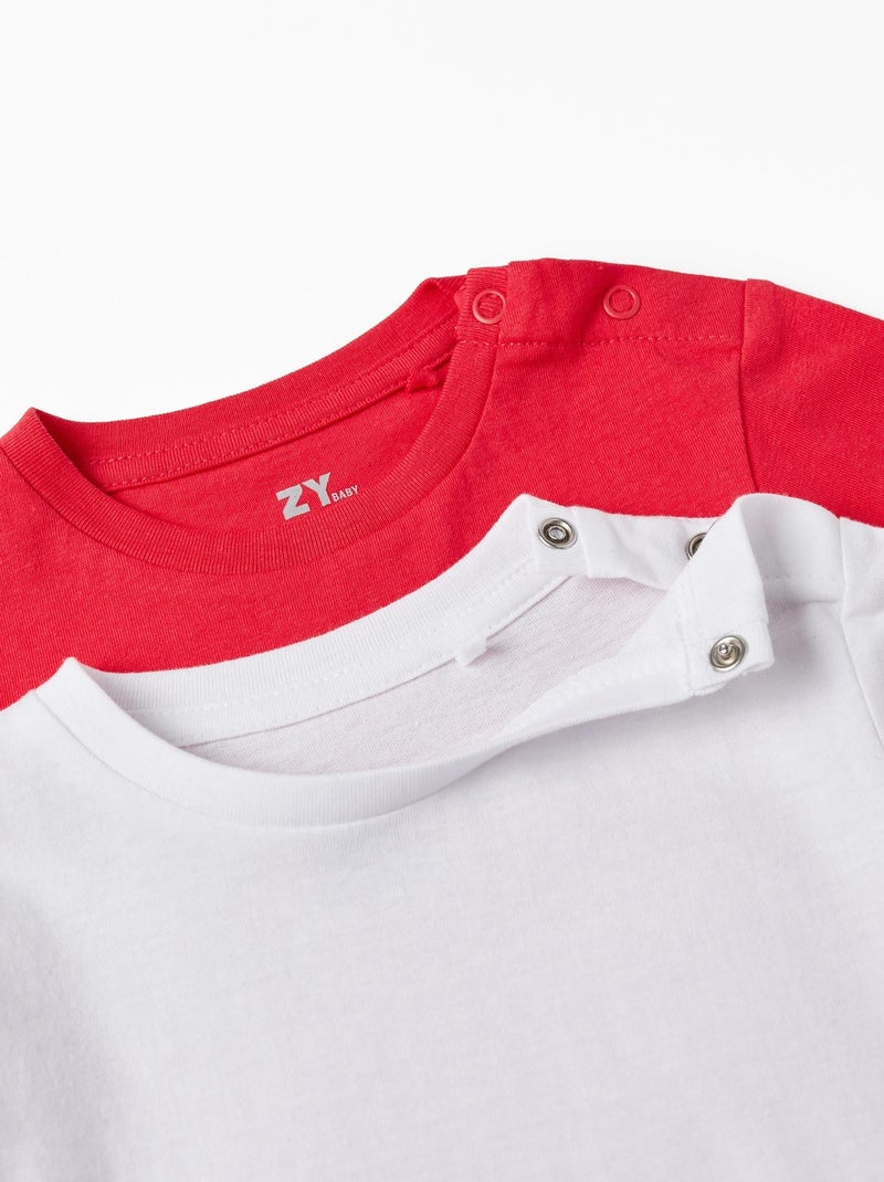 Confezione da 2 T-shirt a manica lunga Rosso - Kiabi