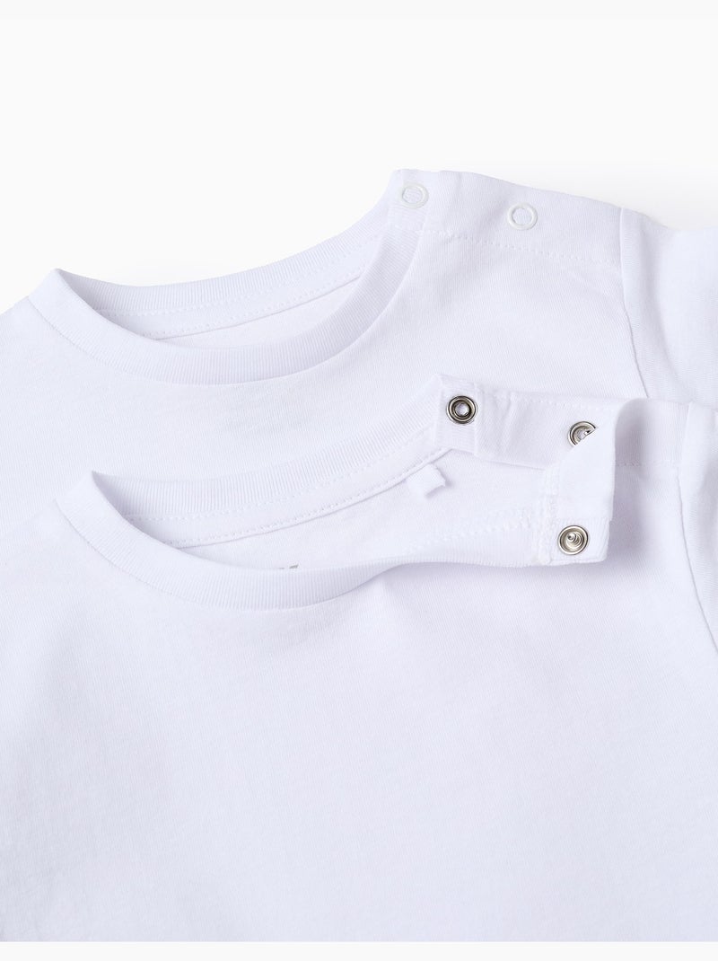 Confezione da 2 T-shirt di cotone semplice Bianco - Kiabi