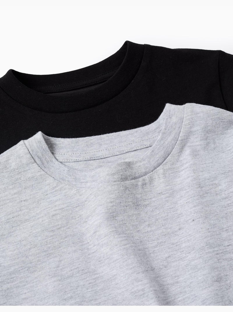 Confezione da 2 T-shirt in cotone Nero Nero - Kiabi