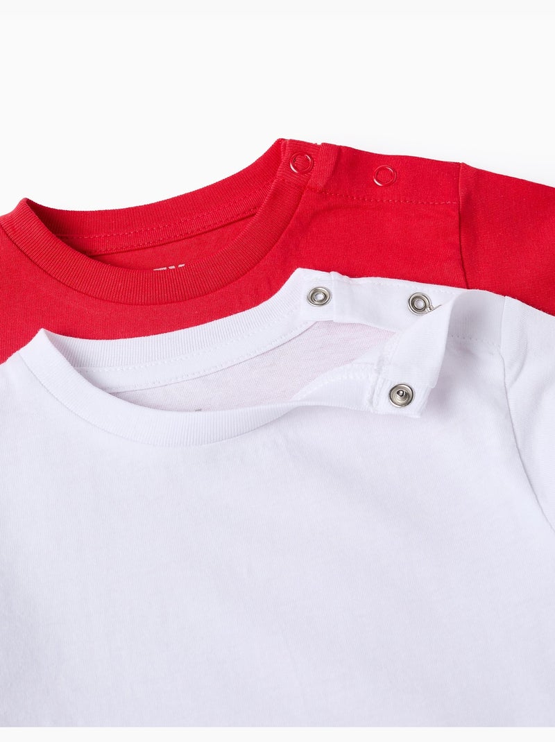 Confezione da 2 T-shirt in cotone semplice Rosso - Kiabi
