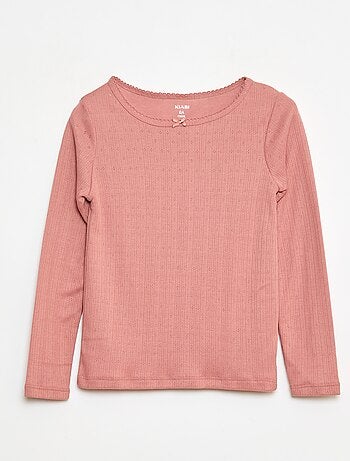 Confezione da 2 t-shirt in maglia operata a maniche lunghe