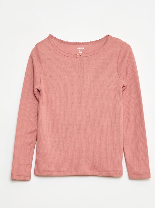 Confezione da 2 t-shirt in maglia operata a maniche lunghe - Kiabi