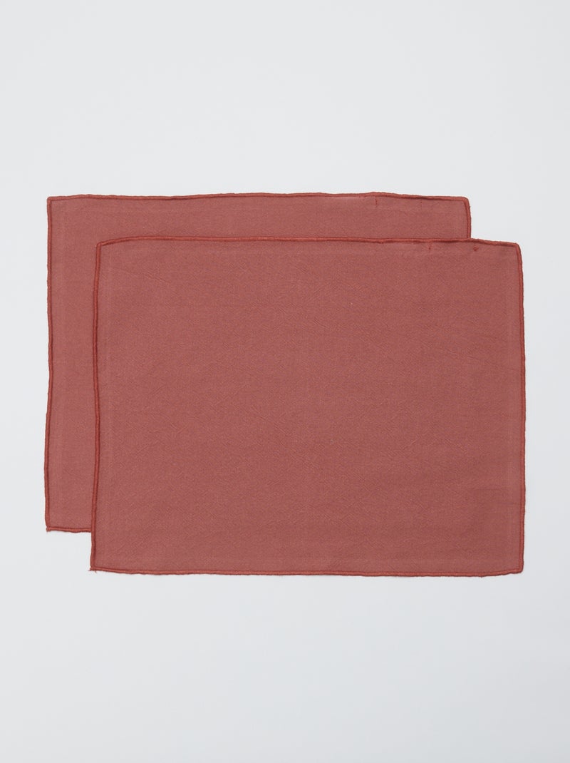 Confezione da 2 tovagliette/tovaglioli tinta unita 2 in 1 32 x 40 cm - Kiabi Home ROSA - Kiabi