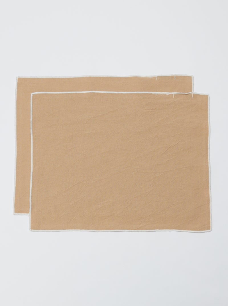 Confezione da 2 tovagliette/tovaglioli tinta unita 2 in 1 32x40 cm - Kiabi Home BEIGE - Kiabi