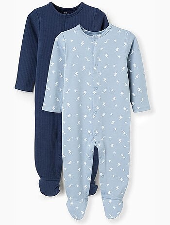 Confezione da 2 tutine in cotone a costine/stampate