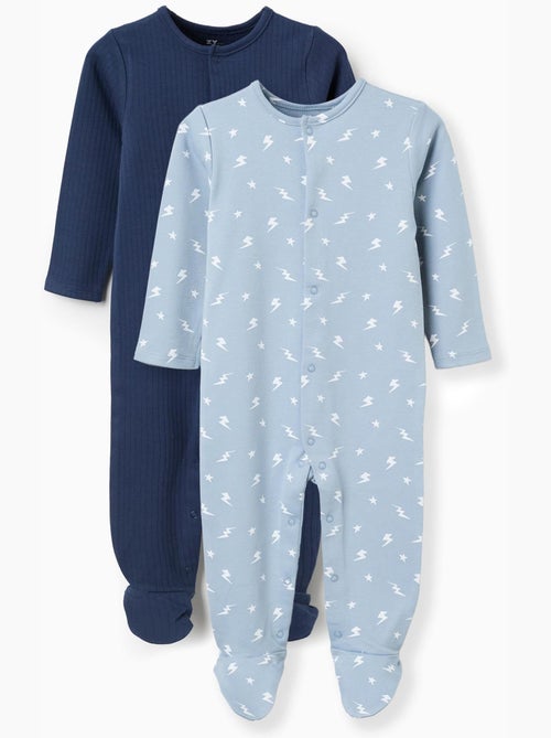 Confezione da 2 tutine in cotone a costine/stampate - Kiabi