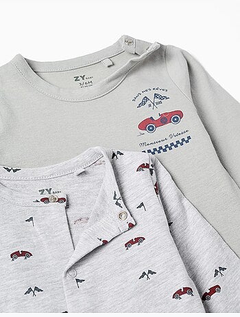 Confezione da 2 tutine in cotone con stampe di auto