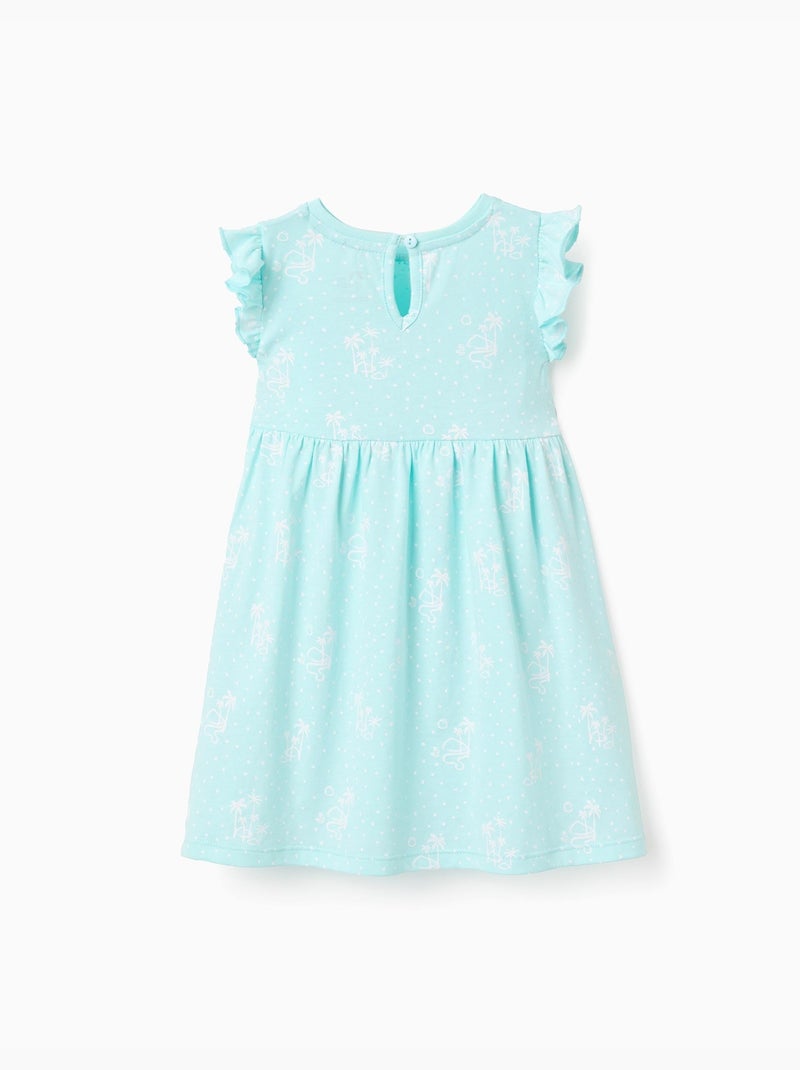 Confezione da 2 vestiti a manica corta lisci/stampati Blu chiaro - Kiabi