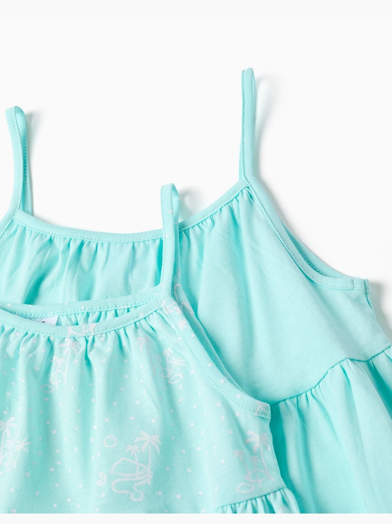 Confezione da 2 vestiti senza maniche lisci e stampati Blu chiaro - Kiabi