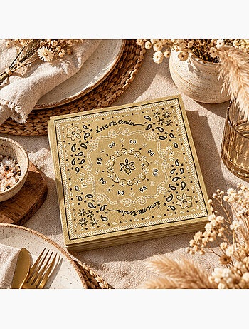 Confezione da 20 tovaglioli di carta a forma di bandana